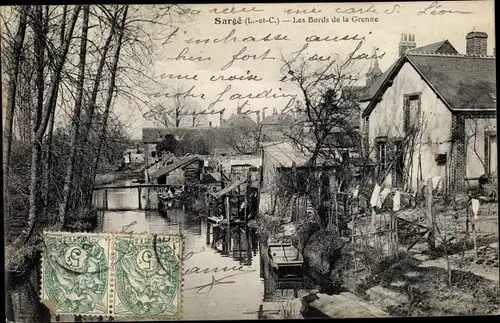 Ak Sargé Loir-et-Cher, Les Bords de la Grenne