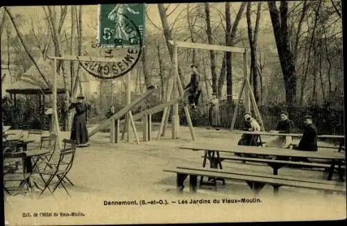 Ak Dennemont Yvelines, Les Jardins du Vieux Moulin, Spielplatz, Wippe, Schaukel