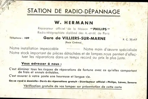 Ak Villiers sur Marne Val de Marne, La Gare, Radio Villiers