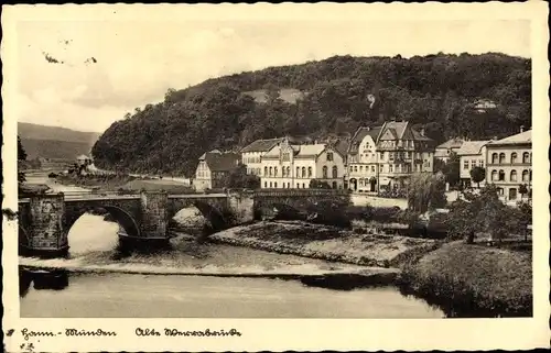 Ak Hann Münden in Niedersachsen, Alte Werrabrücke