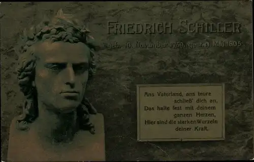 Ak Schriftsteller Friedrich von Schiller, Büste