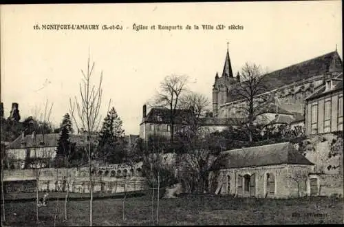 Ak Montfort l'Amaury Yvelines, Eglise et Remparts de la Ville