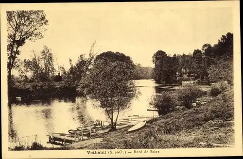 Ak Vétheuil Val-d´Oise, Bord de Seine