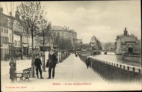 Ak Epinal Vosges, Le Quai des Bons Enfants