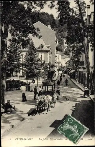Ak Plombières les Bains Lothringen Vosges, La petite Promenade, Kutsche