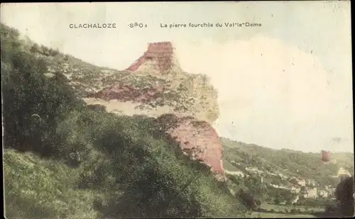 Ak Clachaloze Gommecourt Yvelines, La pierre fourchée du Val la Dame