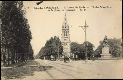 Ak Neuilly sur Seine Hauts de Seine, Avenue du Roule, Église Saint Pierre