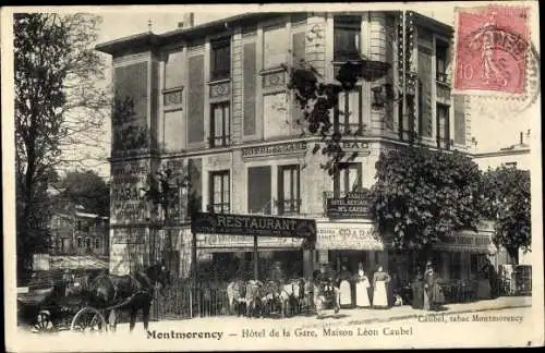 Ak Montmorency Val d’Oise, Hôtel de la Gare, Maison Léon Gaubel