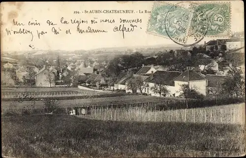 Ak Saint Aubin Chateauneuf, Vue generale