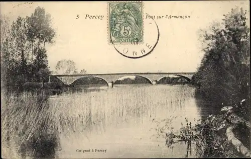 Ak Percey Yonne, Pont sur l'Armancon