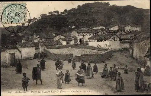 Ak Algier Alger Algerien, Place du Village Kabyle Taourirt Amokram