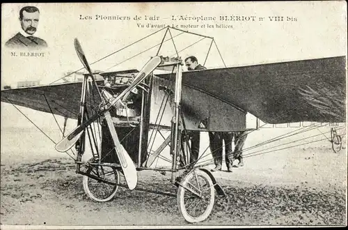 Ak Les Pionniers de l'air, L'Aéroplane Blériot No VIII bis, Flugpionier
