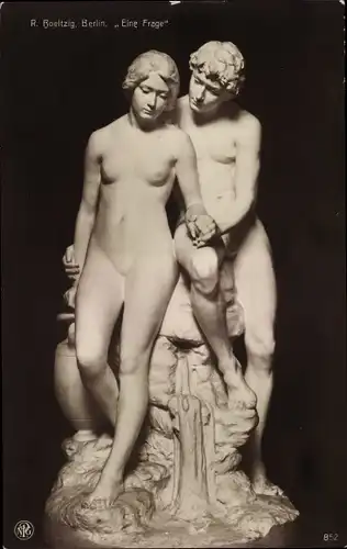 Ak Plastik von R. Boeltzig, Eine Frage, Liebespaar, NPG 852