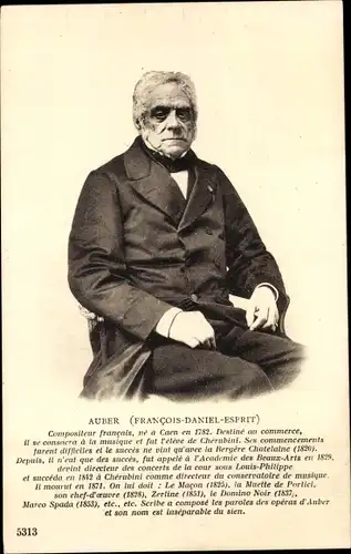 Ak Komponist Francois Daniel Esprit Auber, Portrait