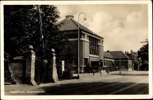 Ak Voorschoten, Südholland, Raadhuis, Rathaus, Außenansicht