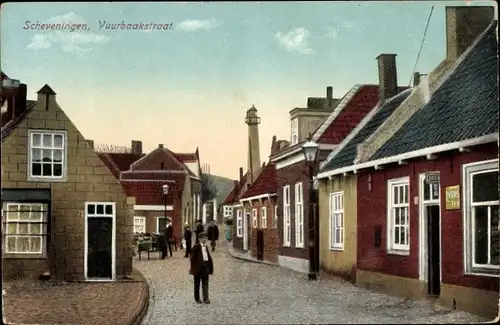 Ak Scheveningen Den Haag Südholland, Vuurbaakstraat, Wohnhäuser, Anwohner