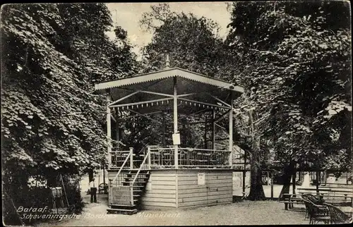 Ak Scheveningen, Den Haag, Südholland, Bataaf Scheveningsche Boschjes, Muziektent, Pavillon im Park