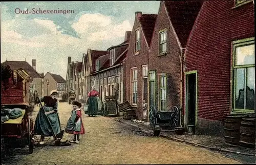 Ak Scheveningen, Den Haag, Südholland, Altstadt, Anwohner