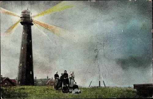 Ak Scheveningen, Den Haag, Südholland, Vuurtoren, Leuchtturm