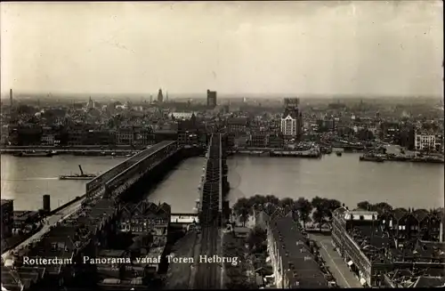 Ak Rotterdam Südholland Niederlande, Panorama vanaf Toren Hefbrug