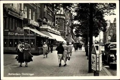 Ak Rotterdam, Südholland, Niederlande, Coolsingel, Einkaufsstraße, Passanten
