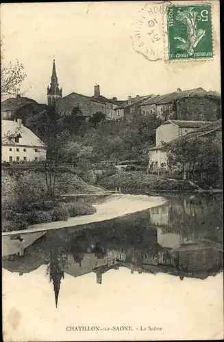 Ak Châtillon sur Saône Vosges, Flussansicht, Le Saone