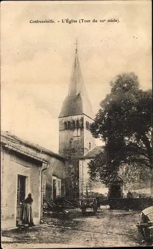 Ak Contrexéville Lothringen Vosges, L'Eglise, Kirche, Kirchturm, Außenansicht