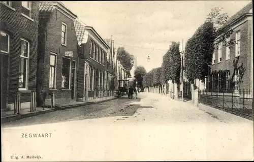 Ak Zegwaart Zegwaard Südholland, Straßenpartie