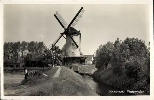 Ak Haastrecht Südholland, Watermolen, Windmühle