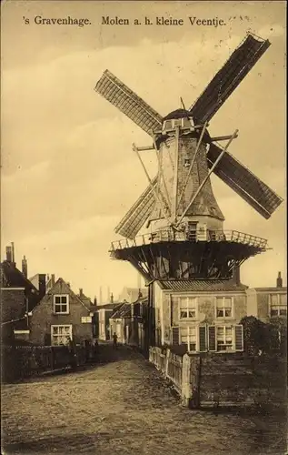 Ak 's Gravenhage Den Haag Südholland, Molen a. h. kleine Veentje