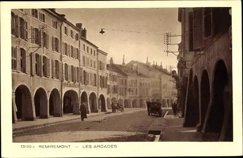 Ak Remiremot Vosges, Les Arcades