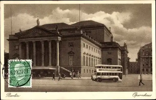 Ak Berlin Mitte, Opernhaus, Omnibus