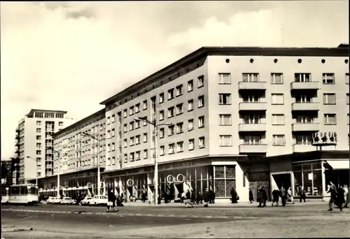 Ak Gera in Thüringen, Straße der Republik, Straßenbahn