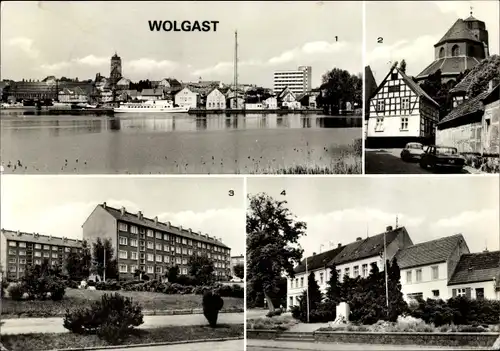 Ak Wolgast in Mecklenburg Vorpommern, Panorama, Neubauten, VVN. Ehrendenkmal, Burgstraße