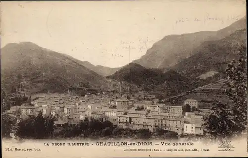 Ak Châtillon en Diois Drome, Vue generale, Blick auf den Ort