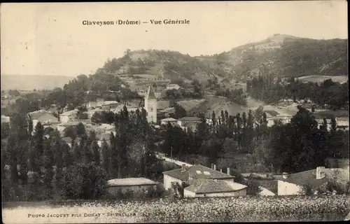 Ak Claveyson Drôme, Vue generale, Blick auf den Ort