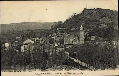 Ak Claveyson Drôme, Vue generale, Blick auf den Ort