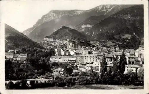 Ak Châtillon en Diois Drome, Panorama sur le quartier Pont de Bain, Blick auf den Ort