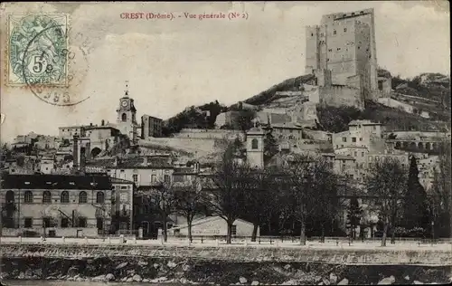 Ak Crest Drome, Vue generale, Blick auf den Ort