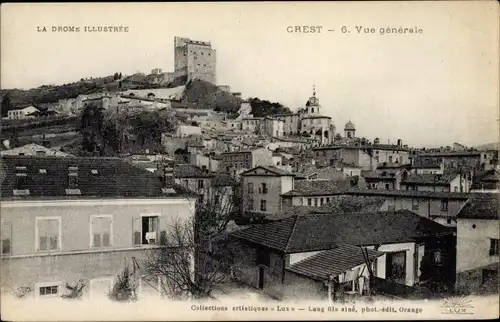 Ak Crest Drome, Vue generale, Blick auf den Ort