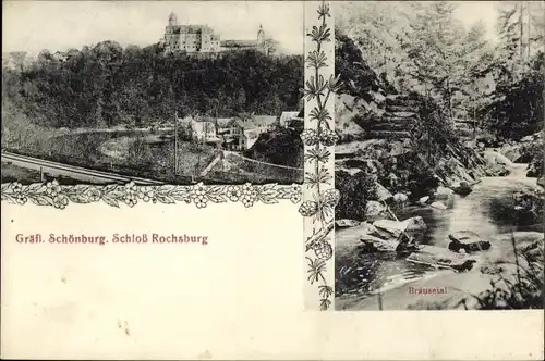Ak Rochsburg Lunzenau in Sachsen, Gräfl Schönburg. Schloss Rochsburg, Brausetal