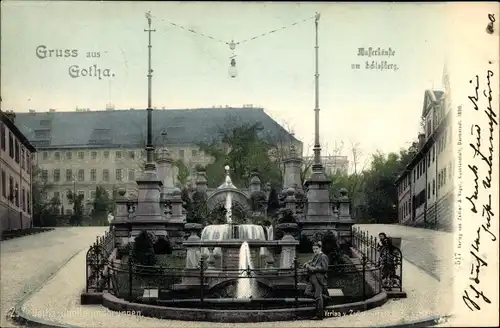 Ak Gotha in Thüringen, Wasserkünste am Schlossberg