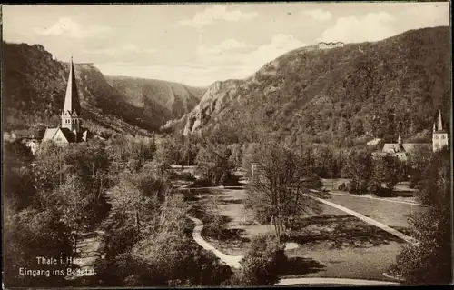 Ak Thale im Harz, Eingang ins Bodetal