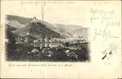 Ak Cochem an der Mosel, Panorama, Germania Hôtel