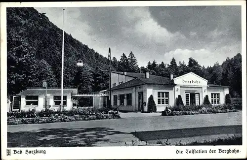 Ak Bad Harzburg am Harz, die Talstation der Bergbahn