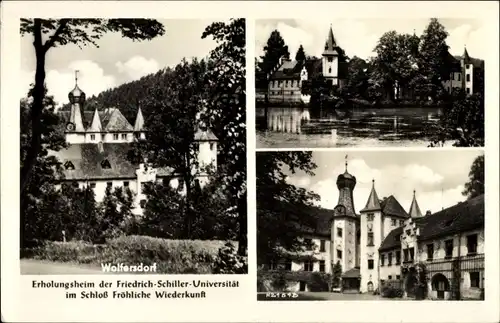Ak Trockenborn Wolfersdorf in Thüringen, Jagdschloss Fröhliche Wiederkunft, Teilansicht