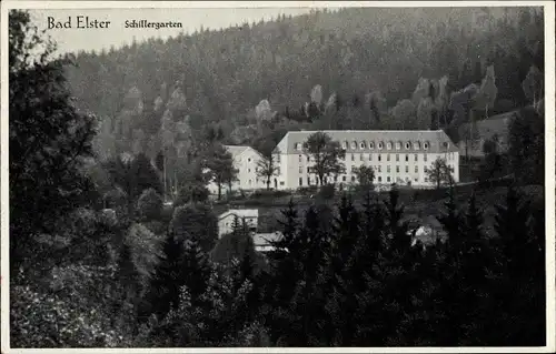 Ak Bad Elster im Vogtland, Panoramaansicht vom Schillergarten