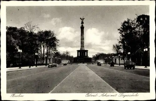 Ak Berlin Tiergarten, Ostwest-Achse mit Siegessäule