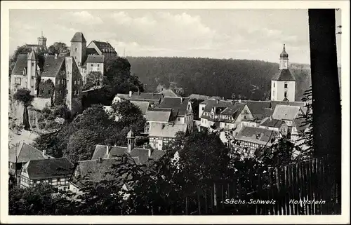 Ak Hohnstein Sächsische Schweiz, Stadt und Schloß