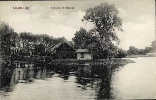 Ak Magdeburg an der Elbe, Fährhaus Mittagsee